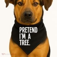 Pretend I'm A Tree Funny Halloween Party Costume USA-Made Doggie Bandana thumb 1