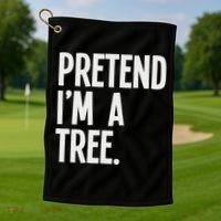 Pretend I'm A Tree Funny Halloween Party Costume Golf Towel thumb 1