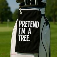 Pretend I'm A Tree Funny Halloween Party Costume Golf Towel thumb 2