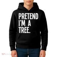 Pretend I'm A Tree Funny Halloween Party Costume Kids Hoodie thumb 4