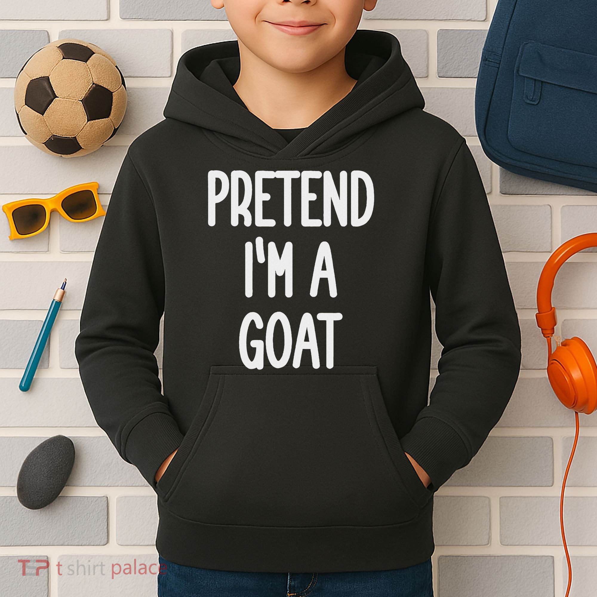 Pretend I'm A Goat Costume Kids Hoodie