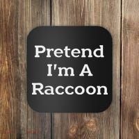 Pretend I'm A Raccoon Costume Funny Halloween Party Coaster thumb 0