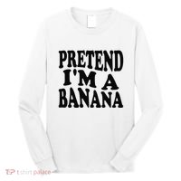 Pretend I'm A Banana Funny Lazy Halloween Costume Long Sleeve Shirt thumb 0