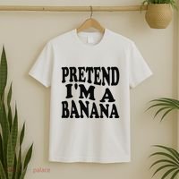 Pretend I'm A Banana Funny Lazy Halloween Costume T-Shirt thumb 2