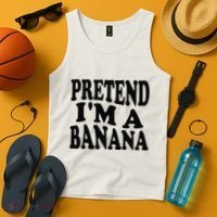 Pretend I'm A Banana Funny Lazy Halloween Costume Tank Top thumb 4