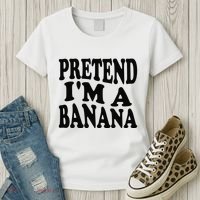 Pretend I'm A Banana Funny Lazy Halloween Costume Women's T-Shirt thumb 3