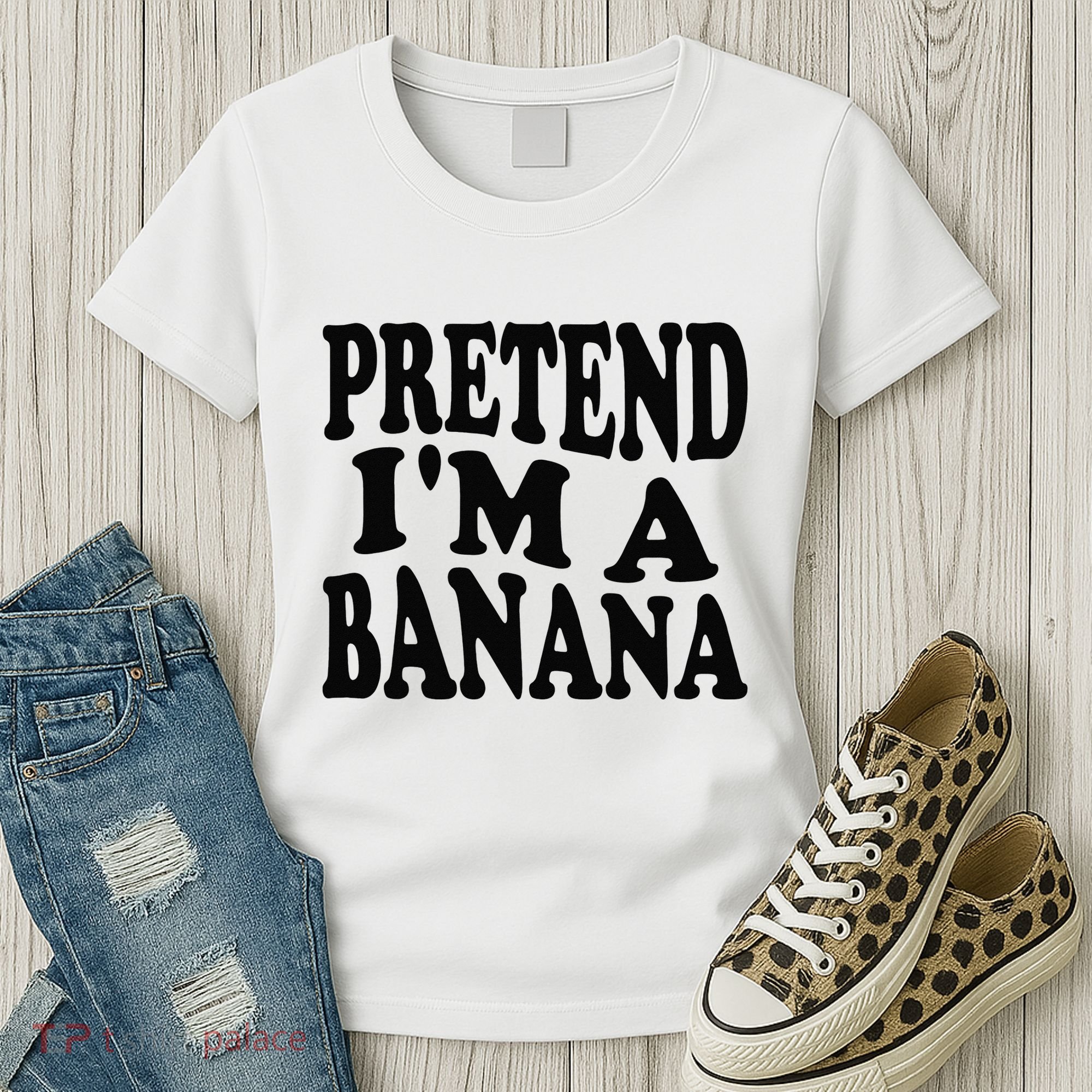 Pretend I'm A Banana Funny Lazy Halloween Costume Women's T-Shirt