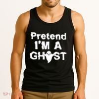 Pretend I'm A Ghost Funny Halloween Tank Top thumb 3