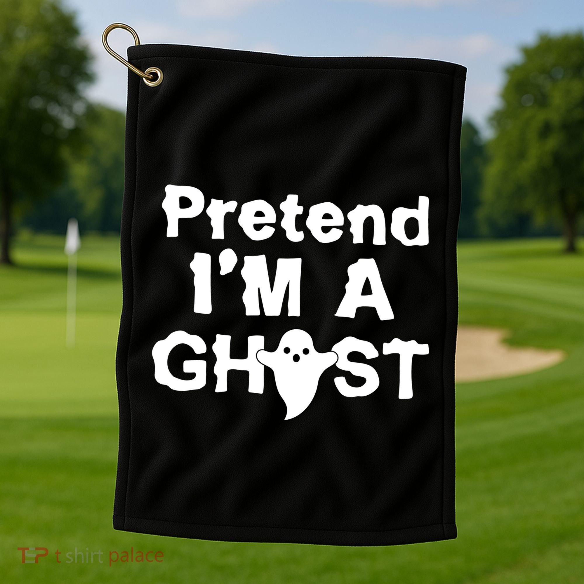 Pretend I'm A Ghost Funny Halloween Golf Towel