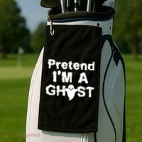 Pretend I'm A Ghost Funny Halloween Golf Towel thumb 2