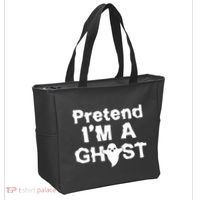 Pretend I'm A Ghost Funny Halloween Tote Bag thumb 2