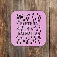 Pretend I'm A Dalmatian Shirt Funny Lazy Halloween Costume Coaster thumb 0