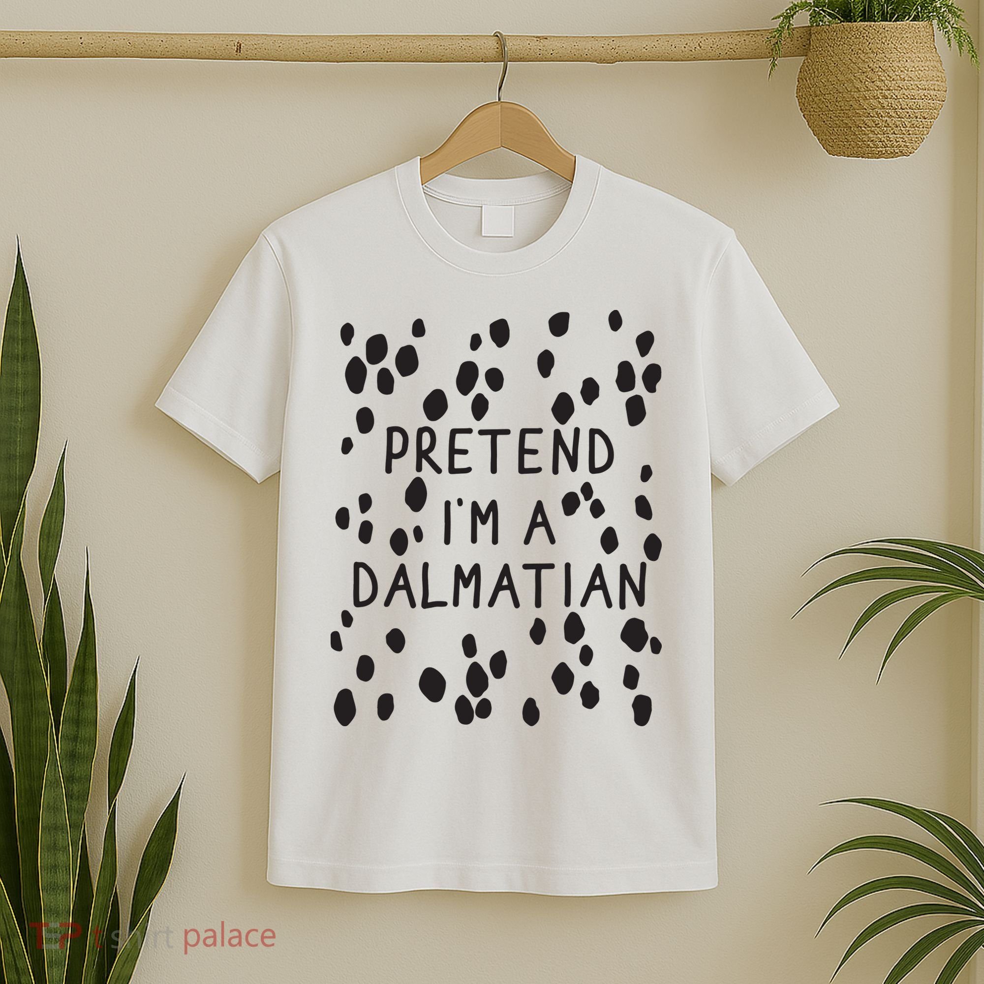 Pretend I'm A Dalmatian Shirt Funny Lazy Halloween Costume T-Shirt