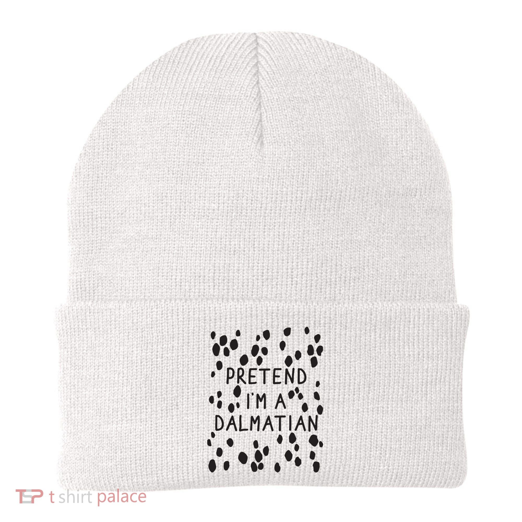 Pretend I'm A Dalmatian Shirt Funny Lazy Halloween Costume Beanie