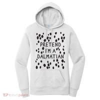 Pretend I'm A Dalmatian Shirt Funny Lazy Halloween Costume Women's Hoodie thumb 0