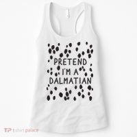 Pretend I'm A Dalmatian Shirt Funny Lazy Halloween Costume Women's Tank Top thumb 0