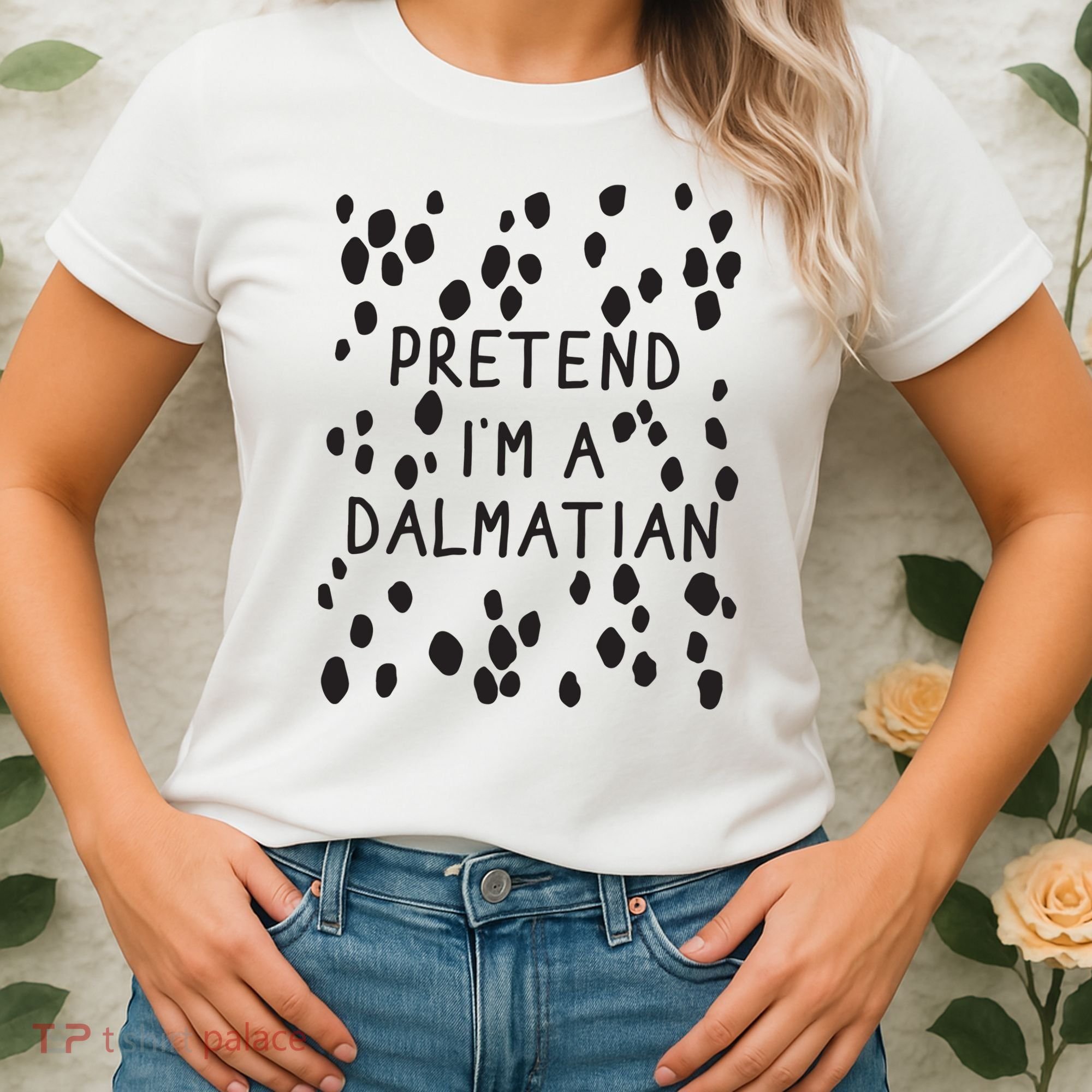 Pretend I'm A Dalmatian Shirt Funny Lazy Halloween Costume Women's T-Shirt