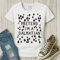 Pretend I'm A Dalmatian Shirt Funny Lazy Halloween Costume Women's T-Shirt thumb 3