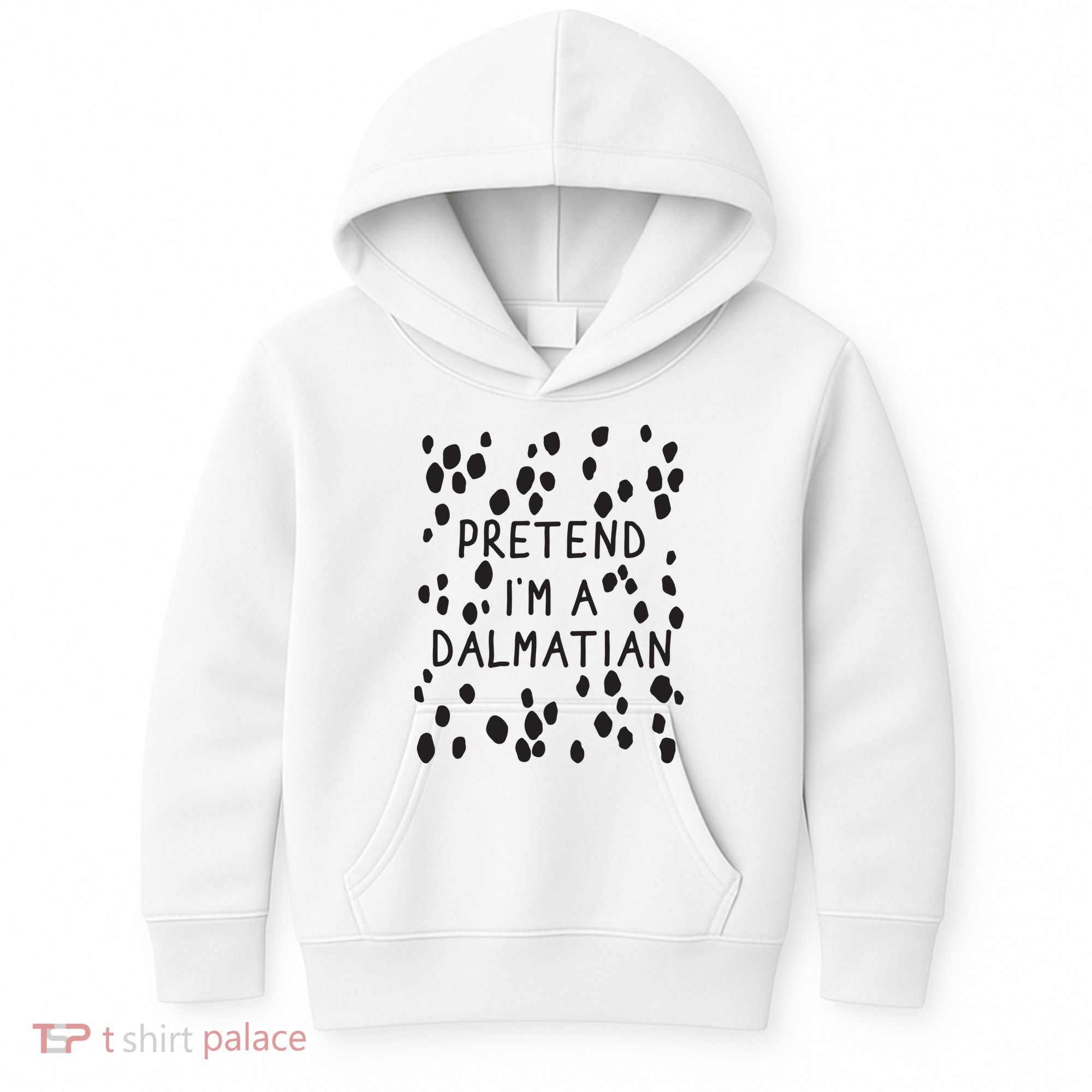 Pretend I'm A Dalmatian Shirt Funny Lazy Halloween Costume Kids Hoodie