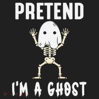 Pretend I'm a Ghost Funny Lazy Halloween Costume Party Women's Sweatshirt thumb 2