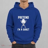 Pretend I'm a Ghost Funny Lazy Halloween Costume Party Hoodie thumb 0