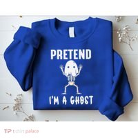 Pretend I'm a Ghost Funny Lazy Halloween Costume Party Sweatshirt thumb 2