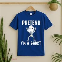 Pretend I'm a Ghost Funny Lazy Halloween Costume Party T-Shirt thumb 2