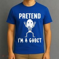 Pretend I'm a Ghost Funny Lazy Halloween Costume Party T-Shirt thumb 3