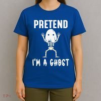 Pretend I'm a Ghost Funny Lazy Halloween Costume Party T-Shirt thumb 4