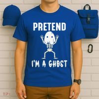 Pretend I'm a Ghost Funny Lazy Halloween Costume Party T-Shirt thumb 6