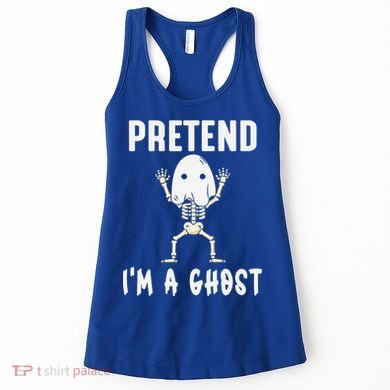 Pretend I'm a Ghost Funny Lazy Halloween Costume Party Women's Tank Top