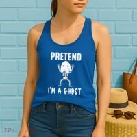 Pretend I'm a Ghost Funny Lazy Halloween Costume Party Women's Tank Top thumb 2
