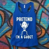 Pretend I'm a Ghost Funny Lazy Halloween Costume Party Women's Tank Top thumb 3
