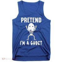Pretend I'm a Ghost Funny Lazy Halloween Costume Party Tank Top thumb 0