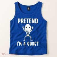Pretend I'm a Ghost Funny Lazy Halloween Costume Party Tank Top thumb 2