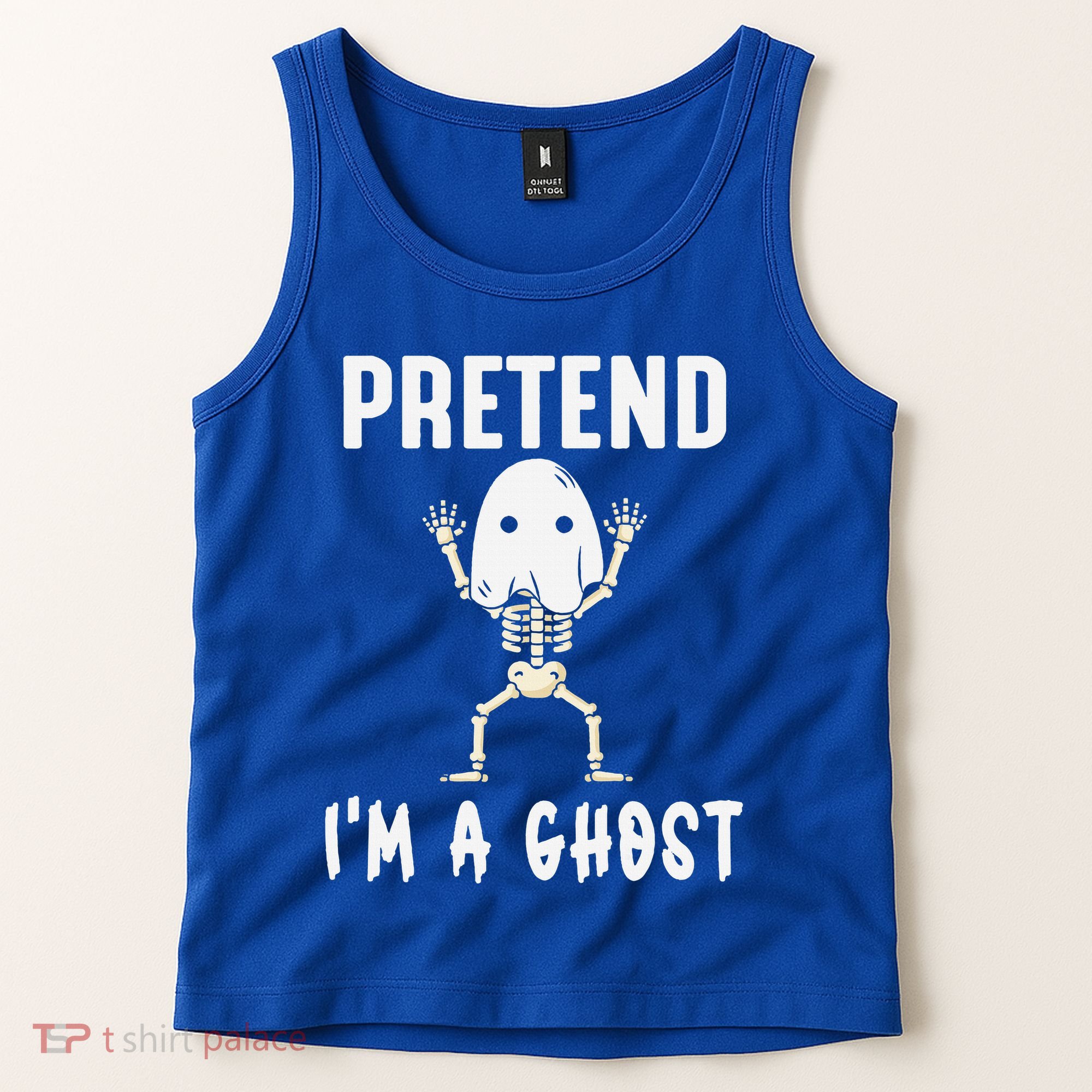 Pretend I'm a Ghost Funny Lazy Halloween Costume Party Tank Top