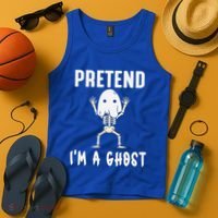 Pretend I'm a Ghost Funny Lazy Halloween Costume Party Tank Top thumb 4