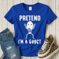Pretend I'm a Ghost Funny Lazy Halloween Costume Party Women's T-Shirt thumb 3