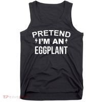Pretend I'm An Eggplant Lazy Halloween Costume Tank Top thumb 0