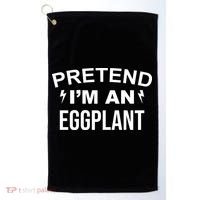 Pretend I'm An Eggplant Lazy Halloween Costume Golf Towel thumb 0
