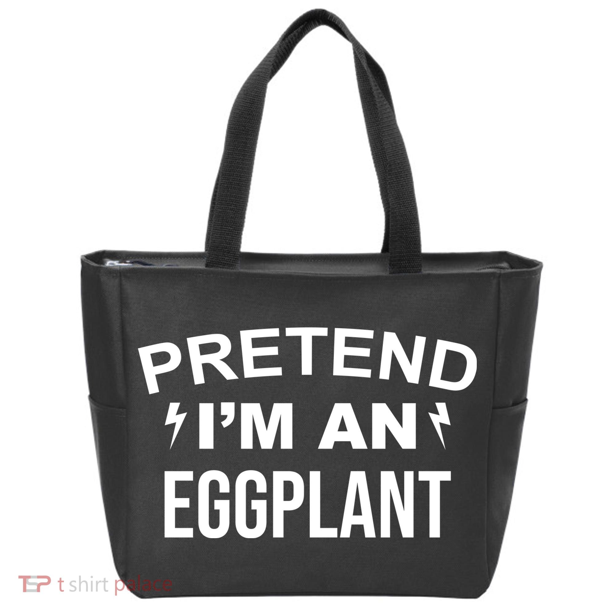 Pretend I'm An Eggplant Lazy Halloween Costume Tote Bag