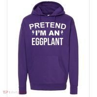 Pretend I'm An Eggplant Lazy Halloween Costume Hoodie thumb 0
