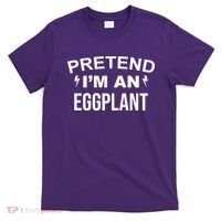 Pretend I'm An Eggplant Lazy Halloween Costume T-Shirt thumb 0