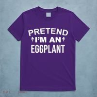 Pretend I'm An Eggplant Lazy Halloween Costume T-Shirt thumb 5