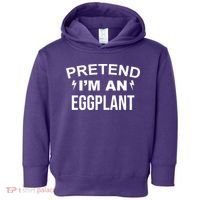 Pretend I'm An Eggplant Lazy Halloween Costume Toddler Hoodie thumb 0