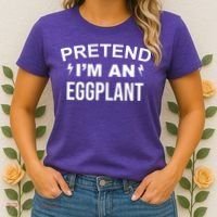 Pretend I'm An Eggplant Lazy Halloween Costume Women's T-Shirt thumb 2