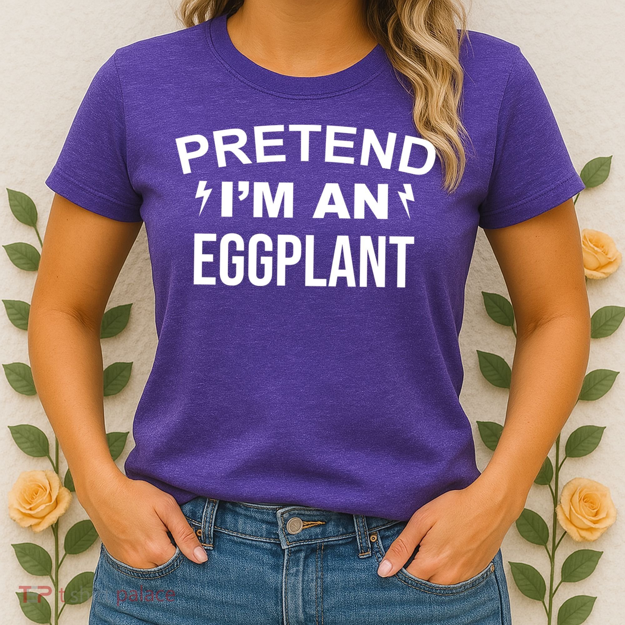 Pretend I'm An Eggplant Lazy Halloween Costume Women's T-Shirt
