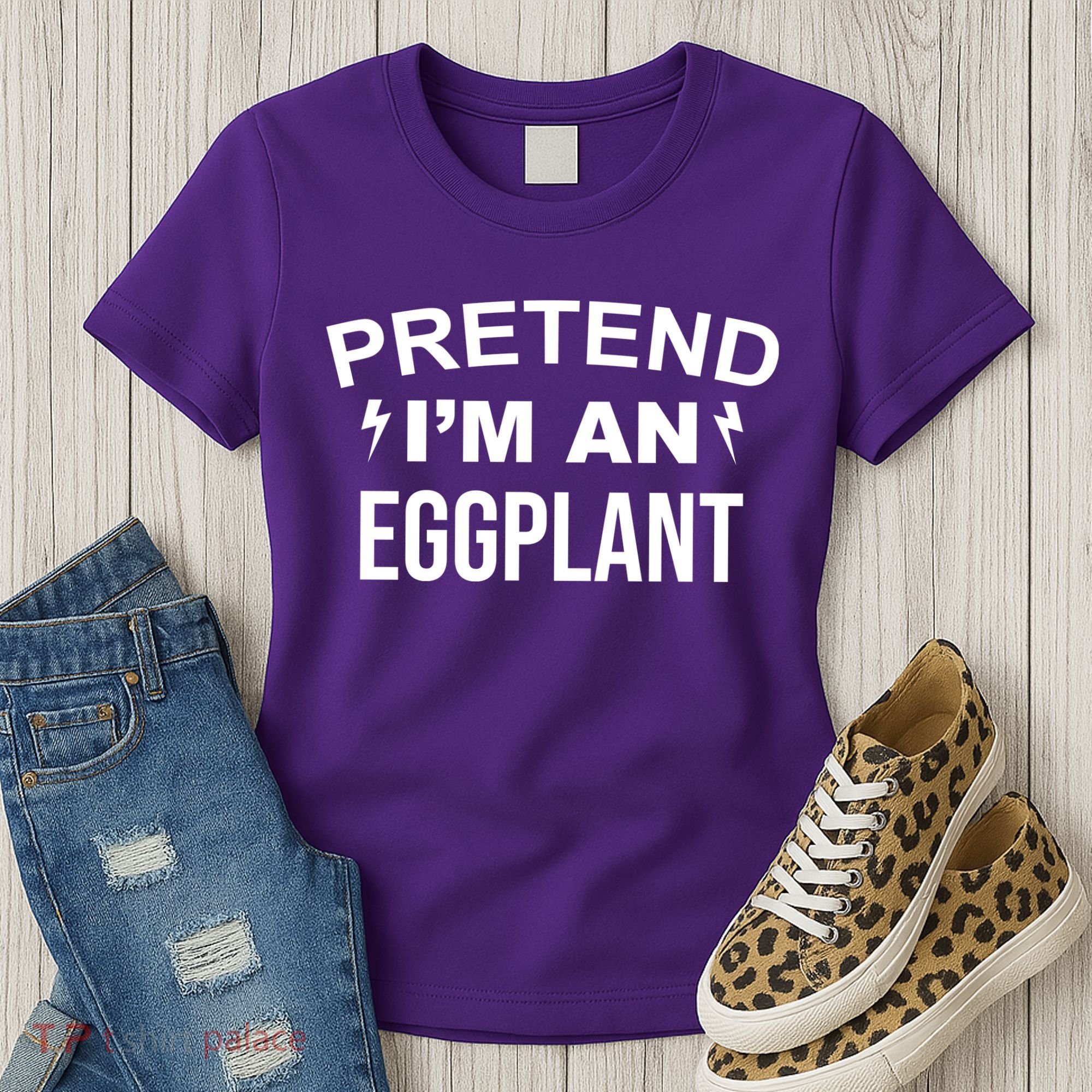 Pretend I'm An Eggplant Lazy Halloween Costume Women's T-Shirt