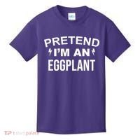 Pretend I'm An Eggplant Lazy Halloween Costume Kids T-Shirt thumb 0