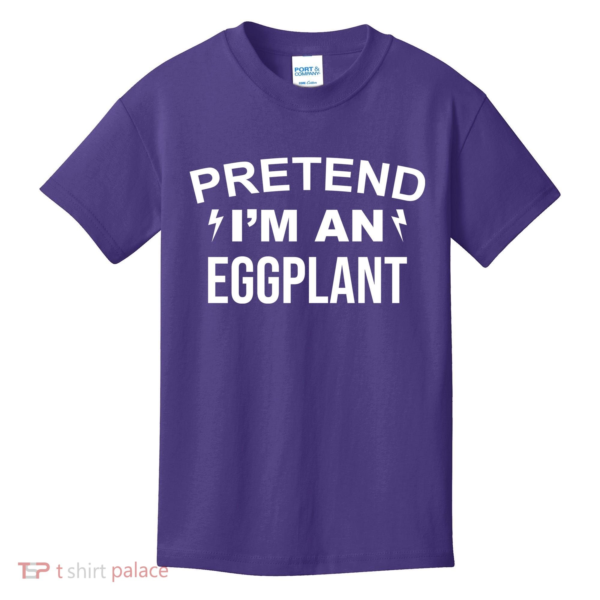 Pretend I'm An Eggplant Lazy Halloween Costume Kids T-Shirt